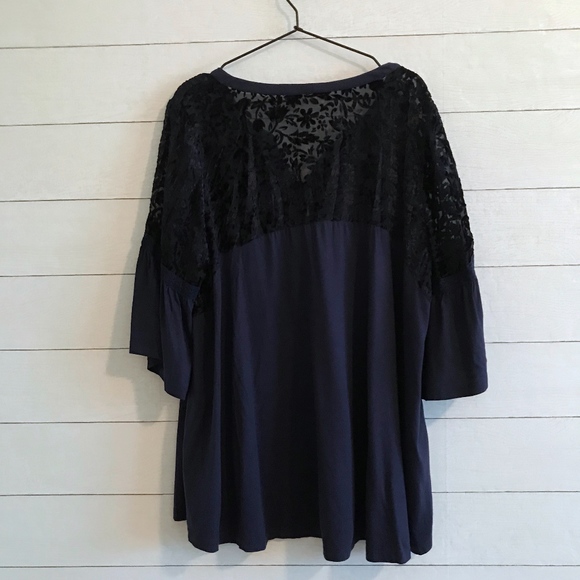 LOGO by Lori Goldstein Lavish Blue Swing Top - Picture 2 of 5